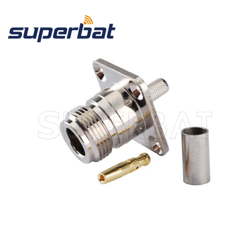 N Female 4 Hole Panel Mount RF Coaxial Connectors for Wifi Antenna