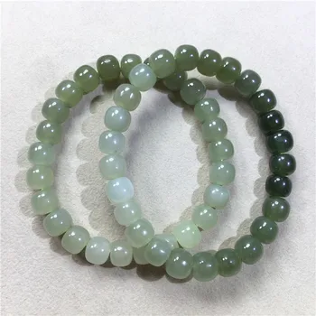 

Natural Hetian jade green jade clear water material color changed gradually old beads