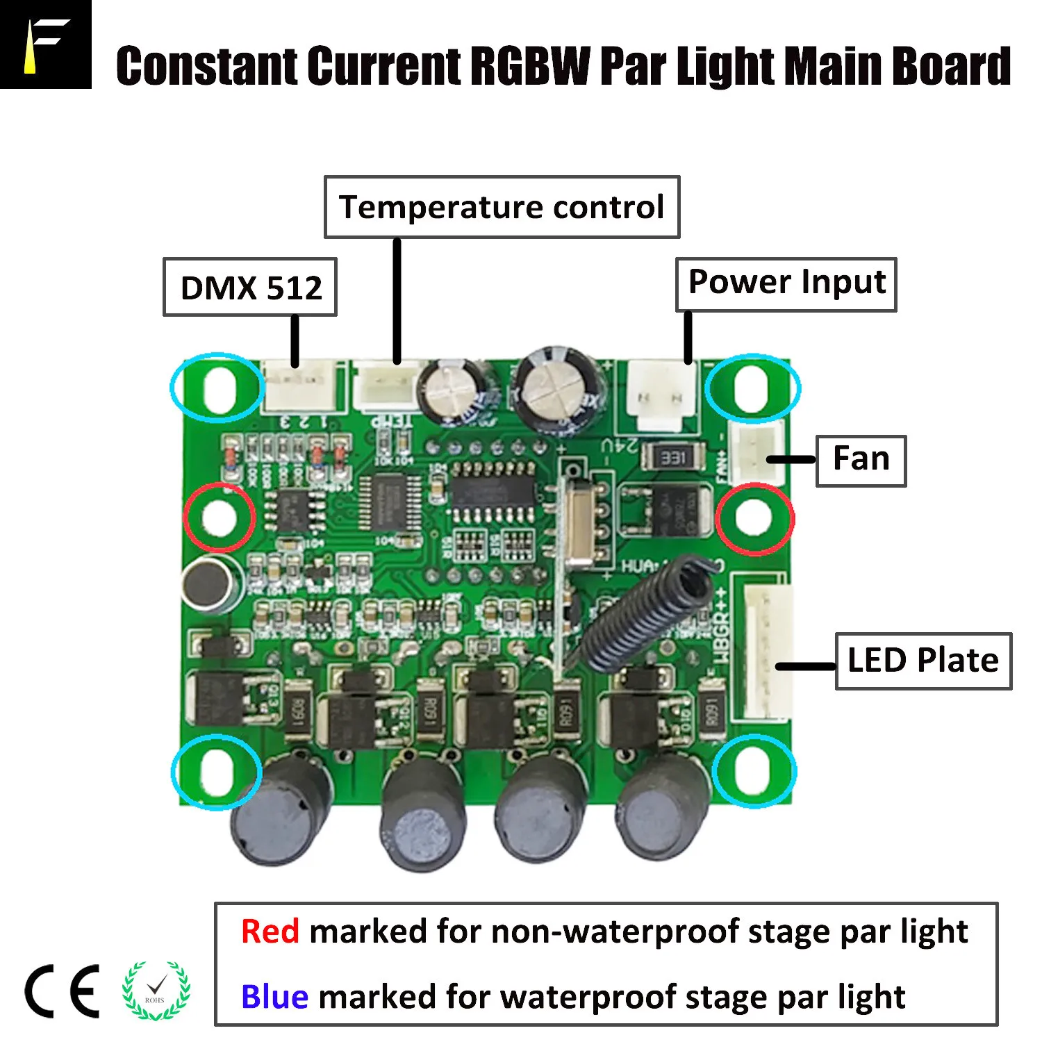 Светодиодный напольный светильник Par Can 54x3 Вт RGBW/RGB Основная программа + Плата