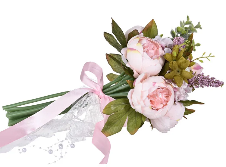 Свадебный букет из роз лента поддельный Свадебный букет Новая роза невесты свадебное цветочное мыло SPH184