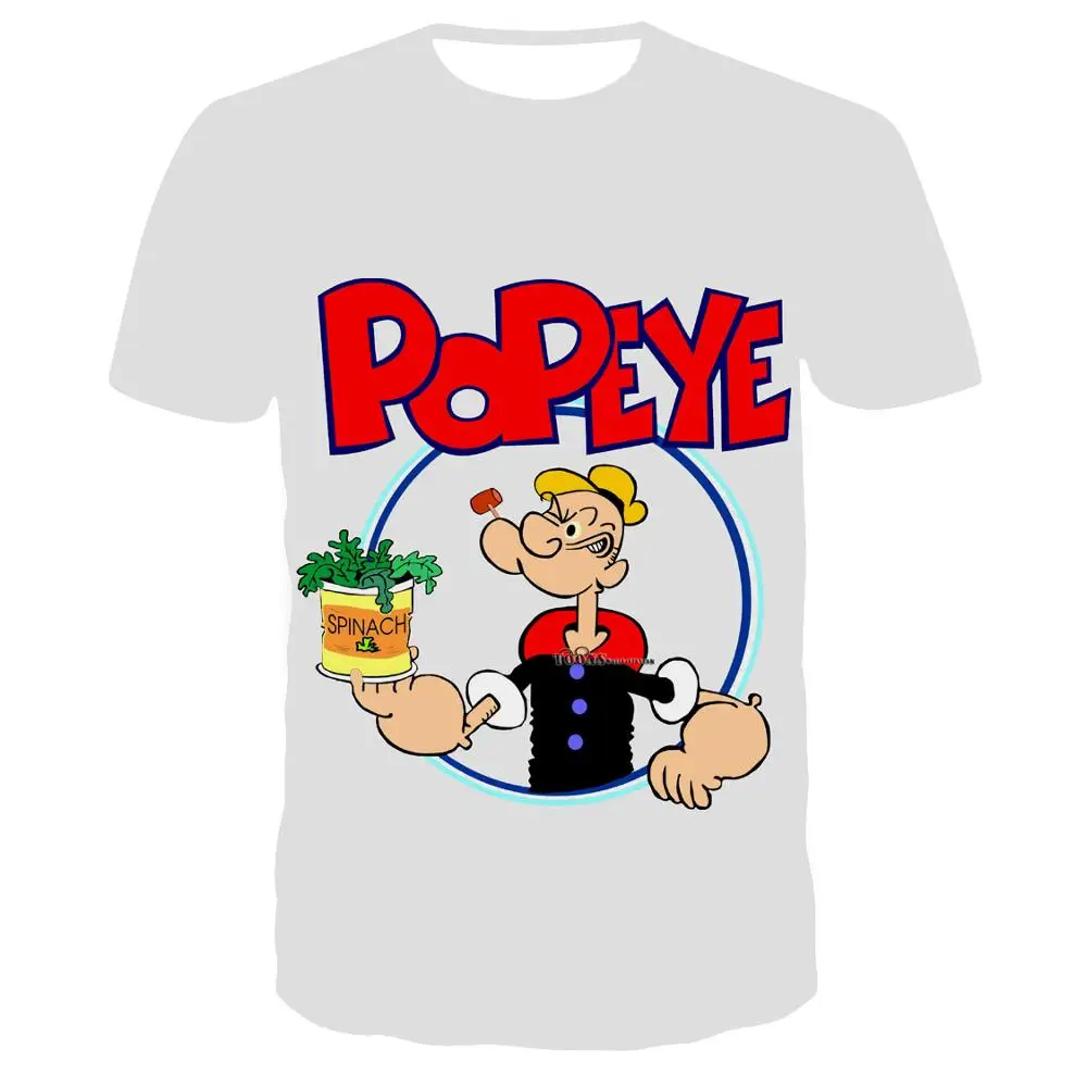 Новое поступление, Классическая мультяшная футболка popeye для мужчин и женщин, 3d принт, модная футболка с коротким рукавом, уличная одежда, повседневные летние топы - Color: tx-8631