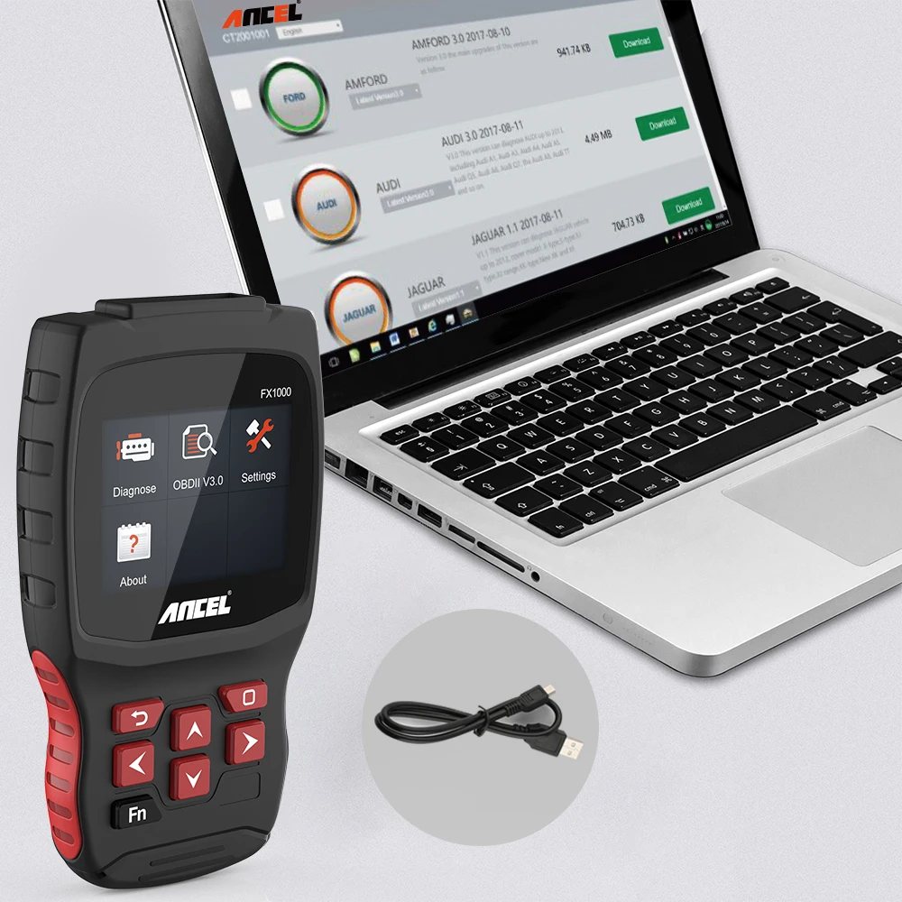 Автомобильный диагностический сканер Ancel FX1000 OBD2 полная система ABS DPF EPB сброс