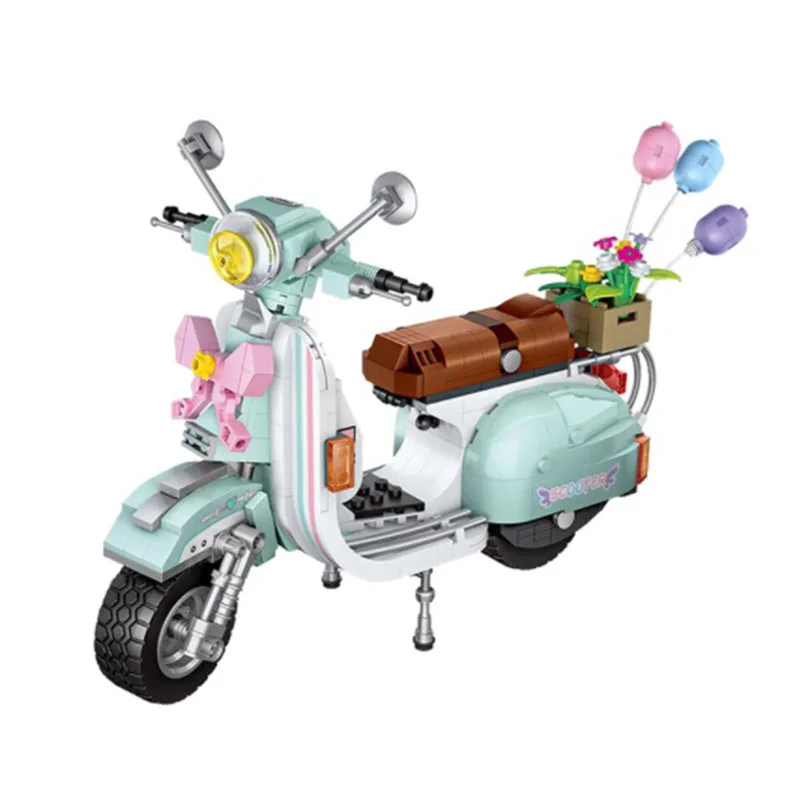 

LOZ 673pcs Cartoon Bow Motorcycle Balloon Car 3D Model DIY Mini Diamond Blocks Bricks Building Toy for Children Gift