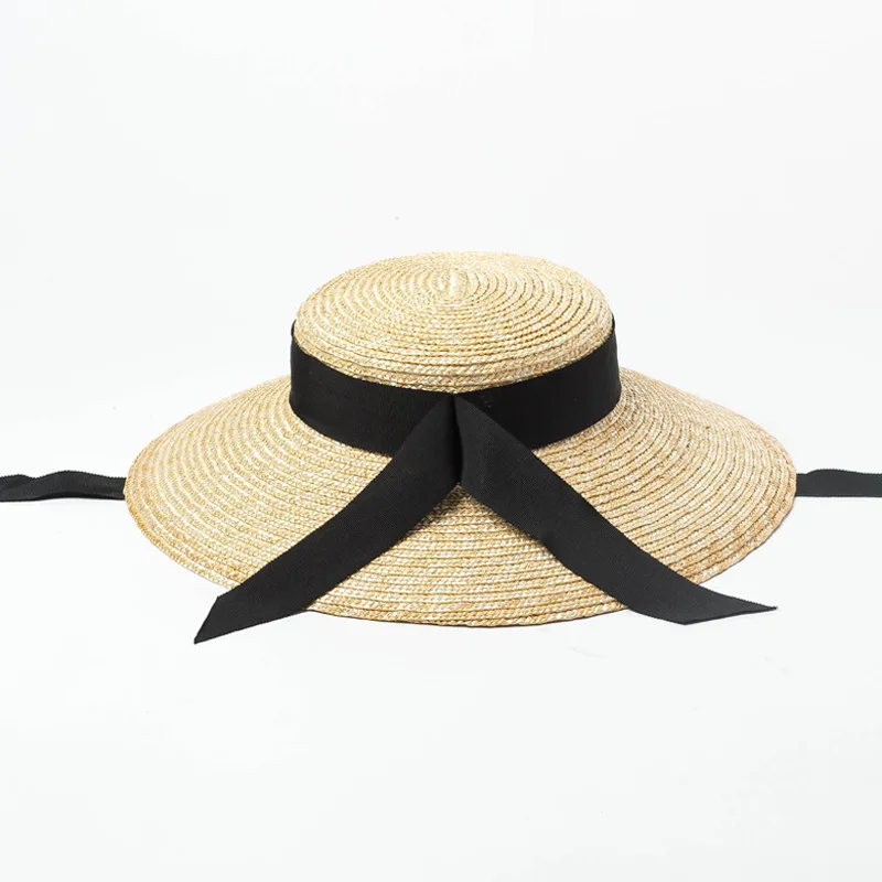 Модная соломенная шляпа от солнца с бантом, женские пляжные шляпы с большими полями, шляпа для подиума - Цвет: Хаки