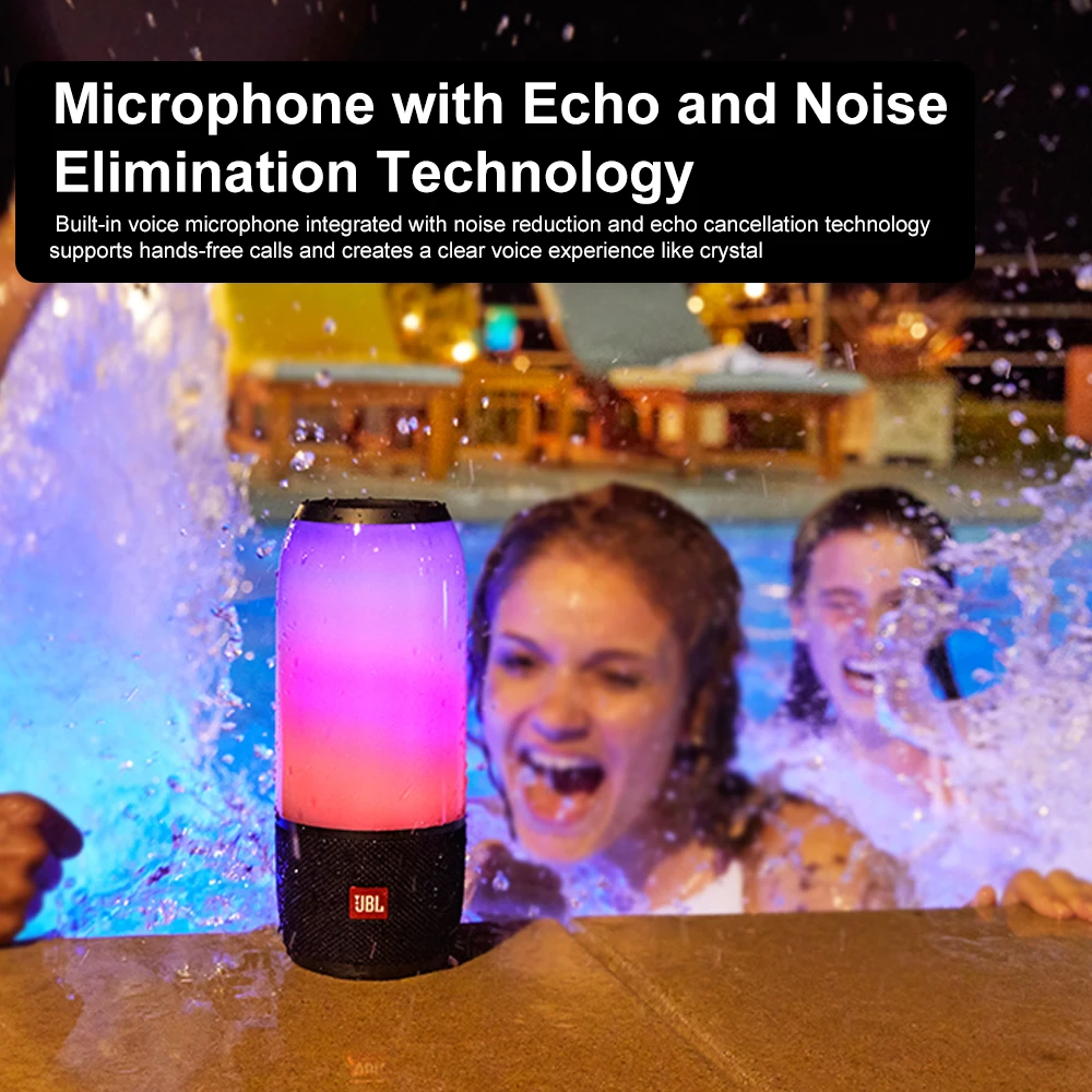 JBL Колонка Pulse 3 IPX7 Водонепроницаемая беспроводная Bluetooth s 360 ° Lightshow портативная