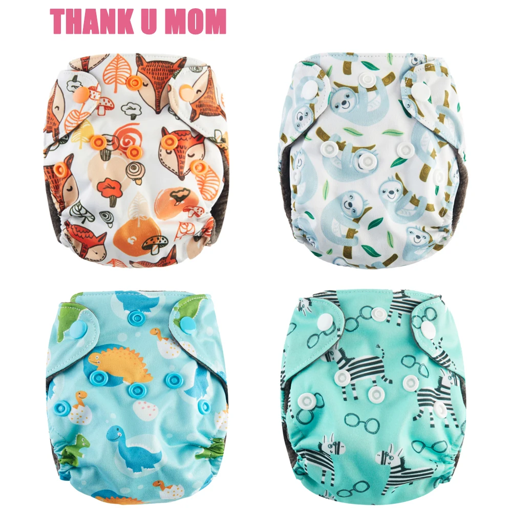 Детский подгузник Thank U Mom NB для новорожденных с угольным бамбуком внутренняя