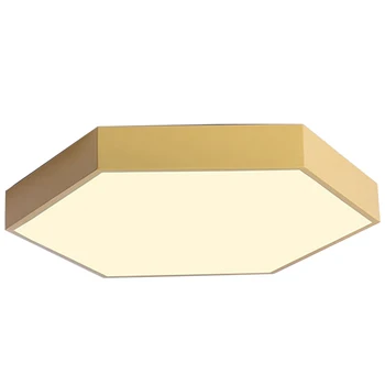 

Hot Ultrathin LED Modern Ceiling Light Hexagon Iron Acrylic Indoor Lamp Kitchen Bed Room Porch Decoration Light Fixture-Yellow