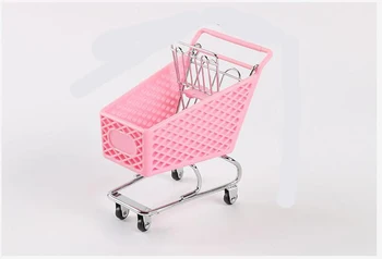 

2pcs/lot Plastic Mini Supermarket Shopping Cart Small Children Desktop Handcart Simulation Utility Cart Small Shopping Stroller