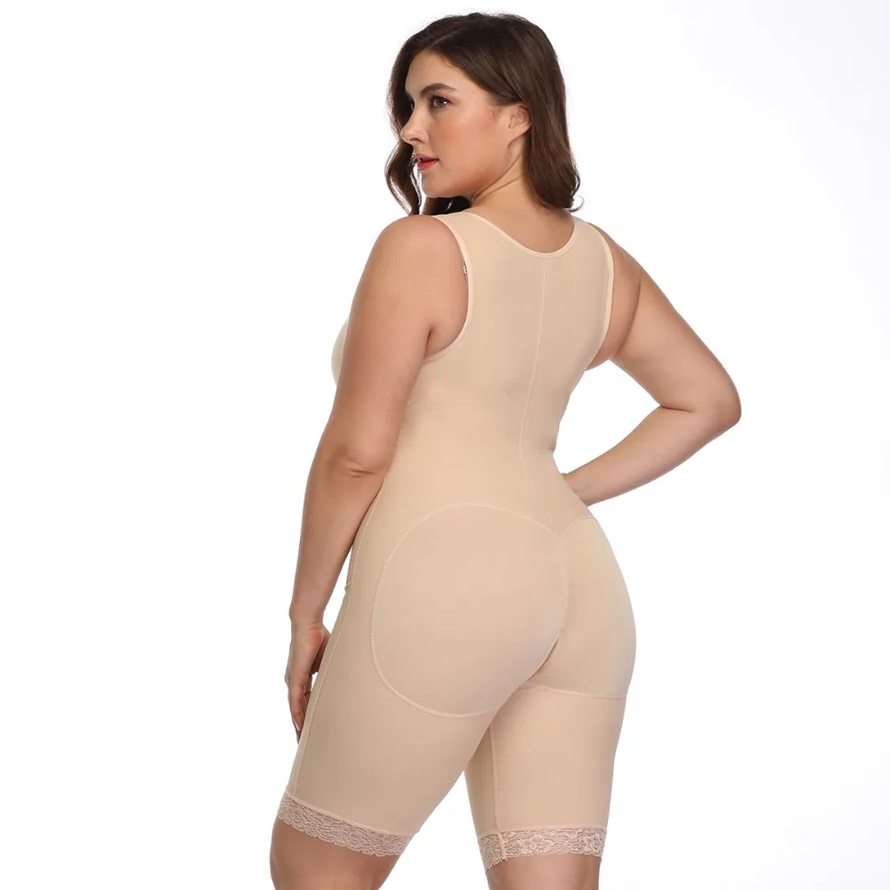 Women's Open Crotch Body Shaper Tummy Control Underwear Black Beige Plus Size 6XL Bodysuit Deep V Overbust Adjustable Shapewear (16)