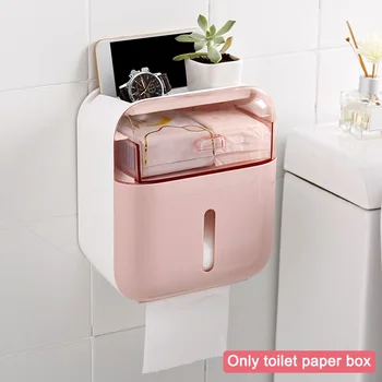 

Tissue Box Self Adhesive Wall Mounted Multifunction Floating Shelf Toilet Paper Holder Waterproof Home Storage Rack Hotel