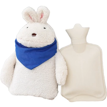 

Rubber Hot Water Bag Hand Warmer Warming Bottle Feet Warm Plush Fabric Winter Warming Cute Present