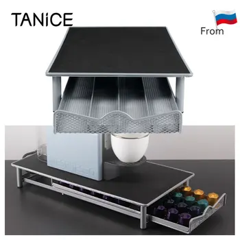 

TANiCE Coffee Capsule Drawer Support 40 Pod Coffee Capsule Storage Holder Metal Drawer Organizer For Nespresso Coffee Capsule