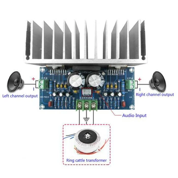 

SVOSMIOPUS TDA7293 Audio Amplifier Board 100W*2 Digital Stereo Power Amplifier Board With Heatsink Dual AC12-32V