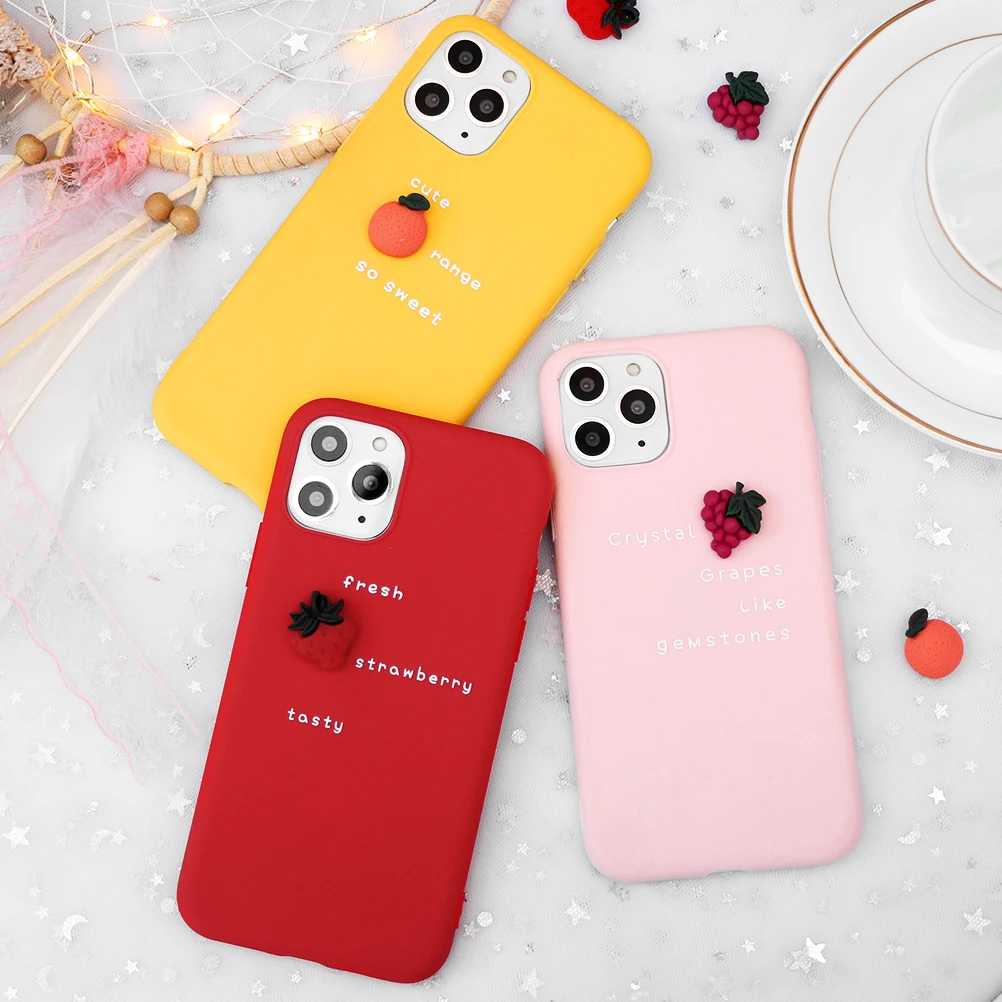 3D DIY чехол с фруктами для iphone 11 Pro XS Max XR X 5 5S, силиконовый конфетный матовый чехол для iphone 7 8 6 S 6 S Plus 7 Plus, чехол для телефона для девочки