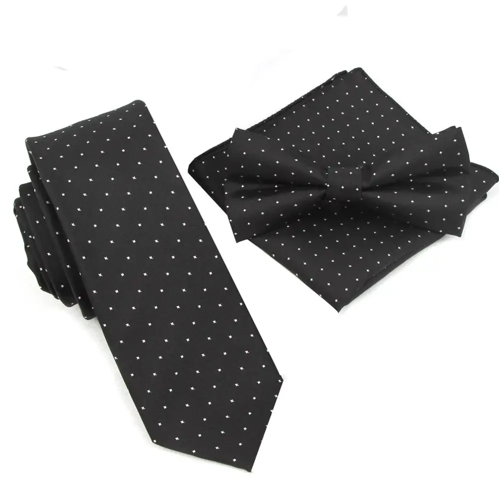  Skinny Neck Ties for Men Pocket towel Handkerchiefs Bowtie Slim Tie Fashion accessories