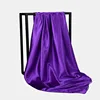 Foulard Hijab en Satin de Couleur Unie pour Femme, Châle Carré de 90cm pour Cheveux