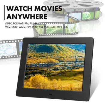 

8inch Digital Photo Frame HD Wide Screen LCD Picture Frame MP3 Remote Control Photo Frames Photo Alarm Clocks Home Decoration