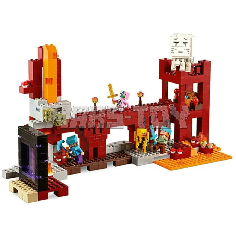 The Nether Fortress Building Blocks With Steve Action Figures Compatible 21122 Bricks Set Toys The Nether Fortress Building Blocks With Steve Action Figures Compatible 21122 Bricks Set Toys