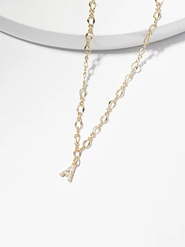 

Dainty Initial Necklace for Women Gold Cubic Zirconia Letter Name Choker Party Jewelry Trendy Accessories