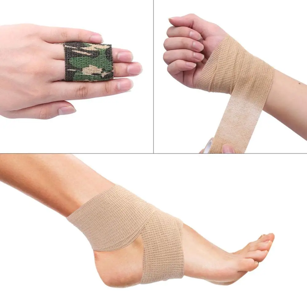 12 Rolls Self-Adherent Wrap Sports Elastoplast Tapes Self-Adhesive Strong Elastic Medical Tape Breathable Athletic Bandage