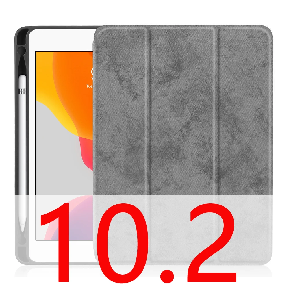 gray 10.2 Для iPad Pro 10,5 чехол с карандашом держатель для iPad Air 3 чехол Funda, GOOJODOQ для iPad 10,2 чехол Pro 10,5 чехол - Цвет: gray 10.2