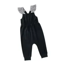 От 6 месяцев до 4 лет, новая весенняя одежда для малышей, детские штаны, штаны на подтяжках для девочек, детские штаны в полоску с расклешенными рукавами, комбинезоны, брюки