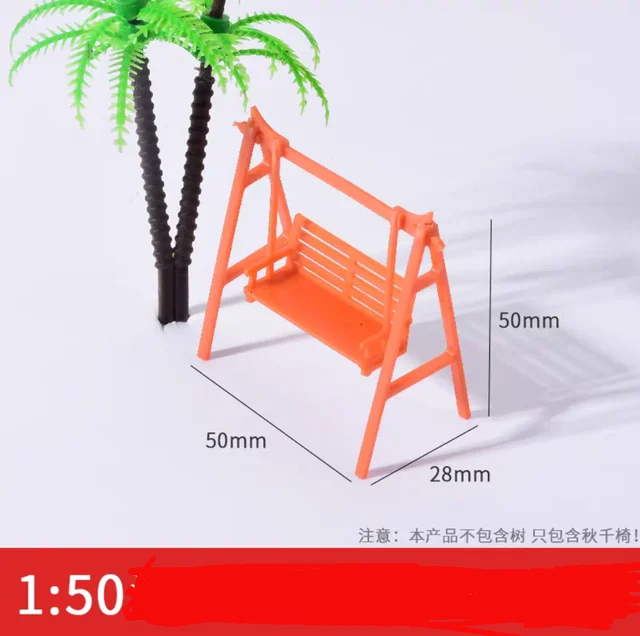 6pcs 1/50－1/100scale model chair layout DIY manual building model outdoor sand table model house material dark model swing chair 2