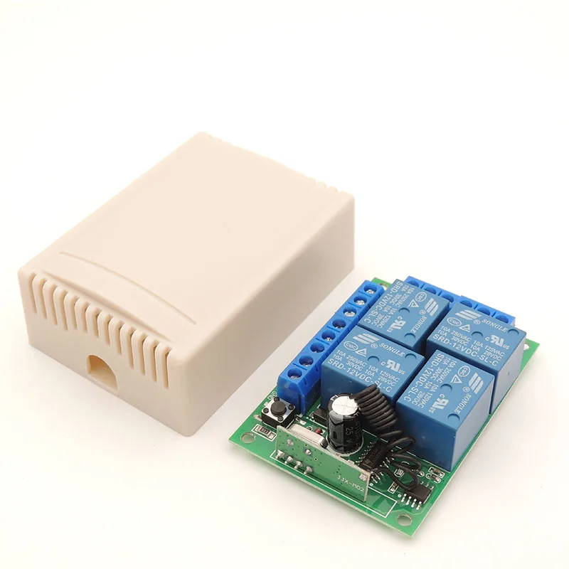 DC12V 10Amp 4CH 433 МГц rf пульт дистанционного управления беспроводной приемник релейный модуль для гаража \ освещения \ выключатель электрических штор