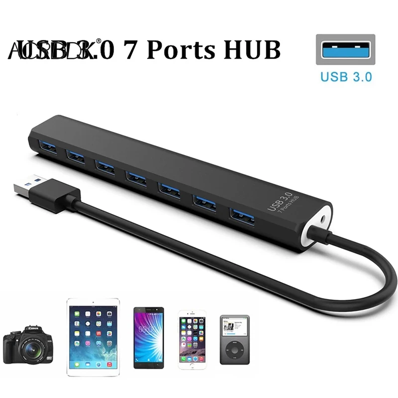 7-Port USB 3.0 Hub High Speed Multi Port Expander Slim Data Computer Accessories for Laptop PC FL | Безопасность и защита