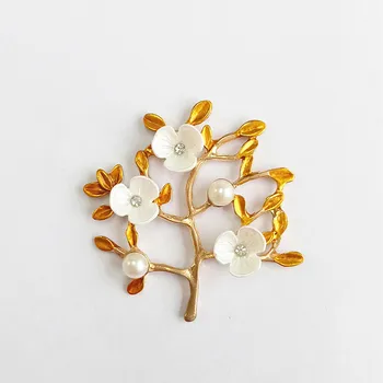 

10pcs 51*51mm Fashion Metal Alloy Imitation Pearl Branch Flowers Connectors Charm DIY Jewelry Accessories