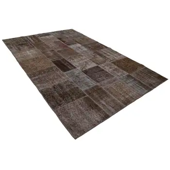 

195x300 Cm Brown Handmade Patchwork Rug-6x10 Ft