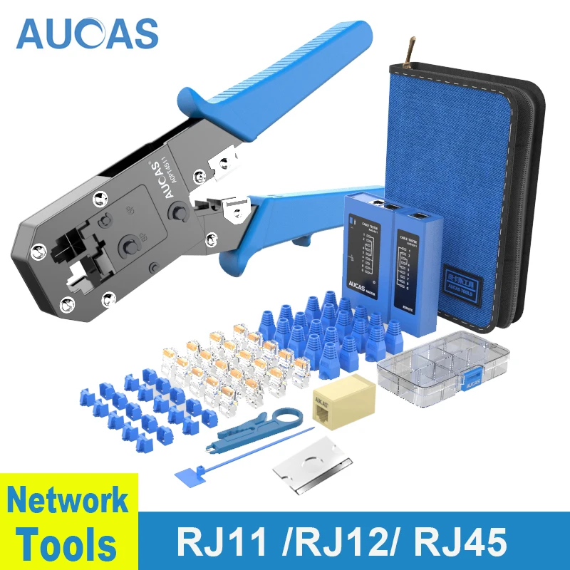 Обжимные Щипцы AUCAS Rj45 Lan тестер кабельный трекер Mikrotik обжимные инструменты
