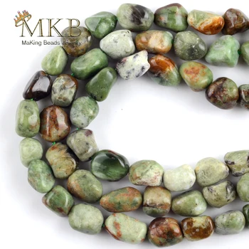 

Wholesale Natural Stone Green Opal Irregular Beads Spacer Loose Beads For Jewelry Making 8-10mm DIY Bracelet Necklace Strand15"