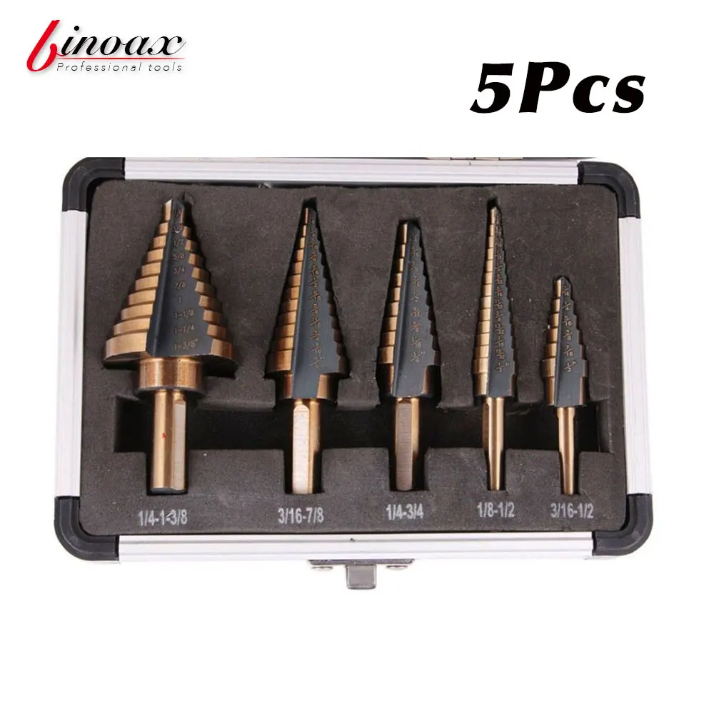 BINOAX 5 шт./компл. HSS Кобальт с несколькими отверстиями 50 размеров набор ступенчатых Сверл с алюминиевым чехол|step drill bit set|drill bit setset hss cobalt | АлиЭкспресс