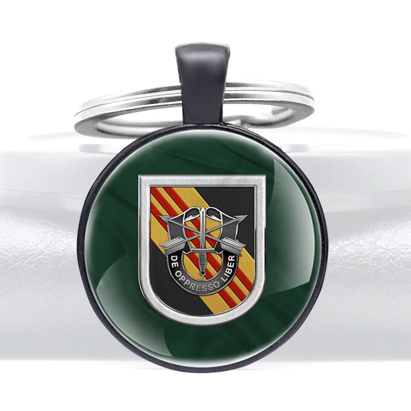 Fashion De Oppresso Liber Design Black Charm Glass Dome Portachiavi Uomo Donna Portachiavi Regali Gioielli