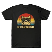 2019 moda mejor gato papá nunca versión Vintage camiseta para hombre divertido mejor regalo Día del Padre camisetas