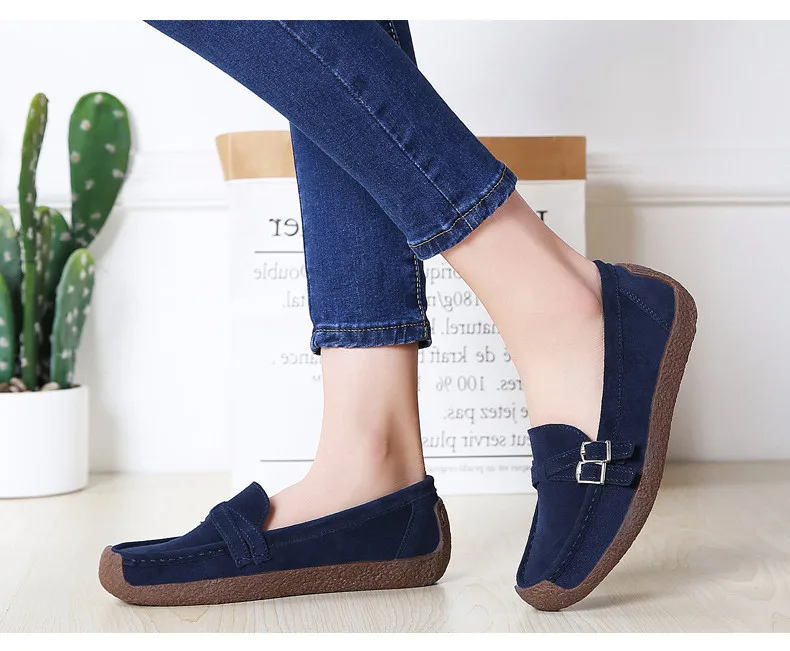 HX 7732-2019 Spring Autumn New Arrival Genuine Leather Women Flats Shoe-14