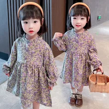 

Girl Dress Kids Baby Clothes 2021 Beautiful Spring Autumn Outwear Party Princess Uniform Dresses Cotton Children Clothing Vestid