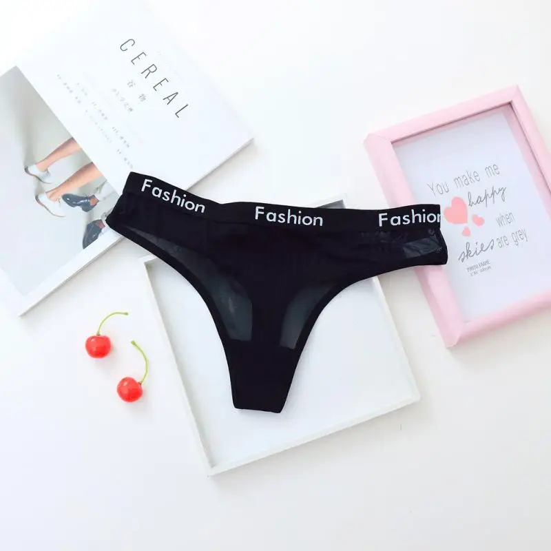 

Fashion Hot 2019 Sexy G-String Transparent Underwear Women Mesh Breathable Seamless Lingerie New Female underwear String New