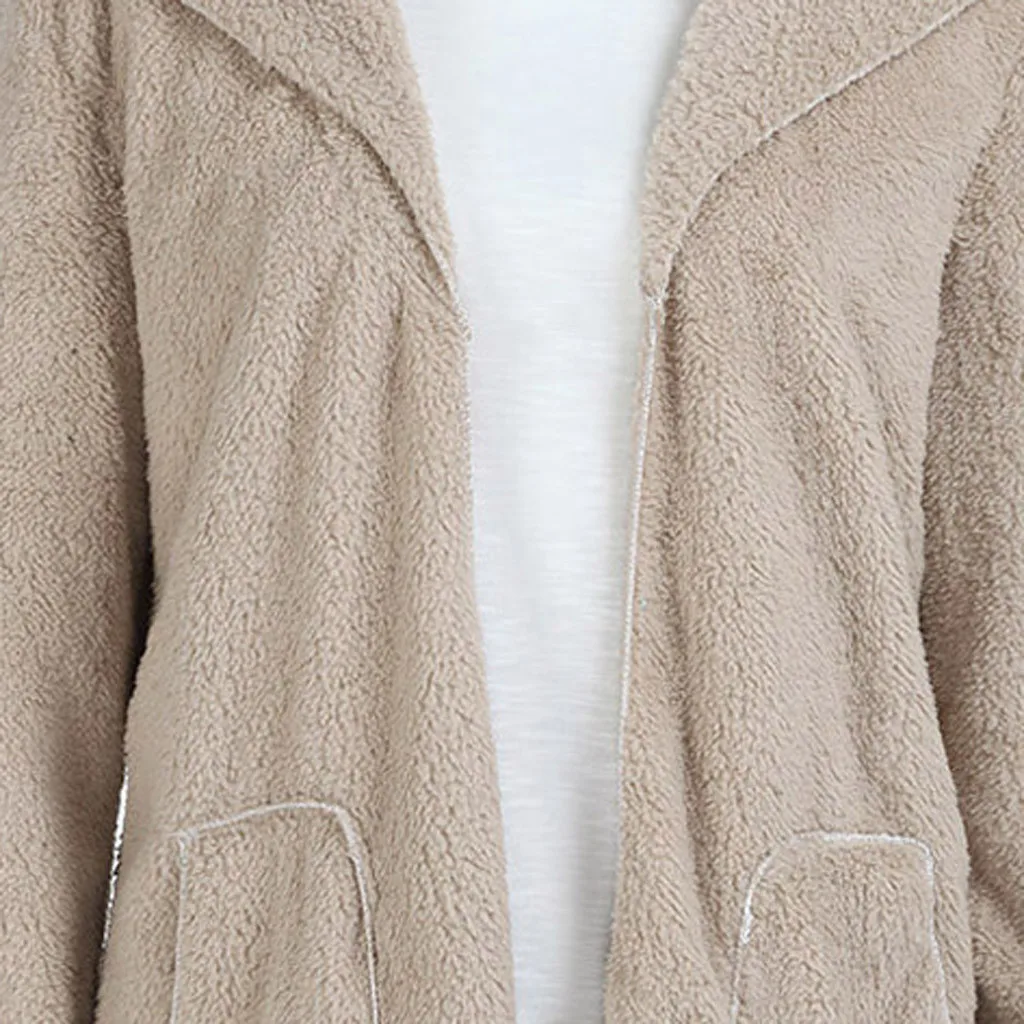 Большой размер, S-5XL, искусственный мех, плюшевый мишка, пальто, куртка, женская мода, открытая стежка, зимнее пальто с капюшоном, женское, длинный рукав, пушистая куртка