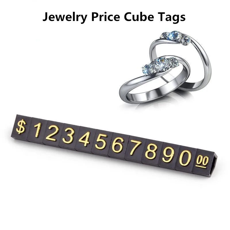 5*3mm Mini Combined Price Tag Dollar Euro Number Digit Cubes Tags Clothes Phone Laptop Jewelry Showcase Counter Price Display metal 3d combined price tags euro pound dollar label camera phone jewellery store countertop display assembly number digit tags