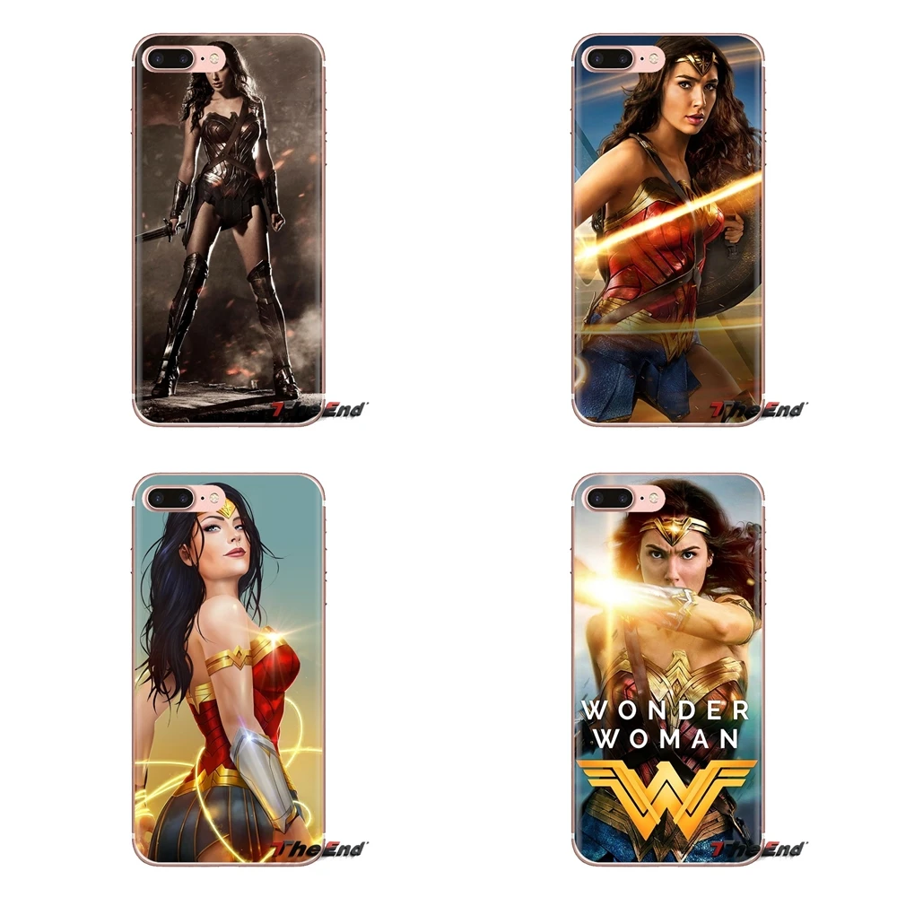 Прозрачные мягкие чехлы Wonder Woman для iPhone XS Max XR X 4 4s 5 5S 5C SE 6 6S 7 8 Plus samsung Galaxy J1 J3 J5 J7 A3 A5 |