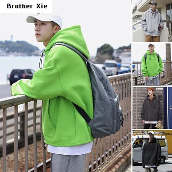 

Autumn New Hoodie Men Fashion Solid Color Casual Cotton Hooded Pullover Man Streetwear Hip Hop Loose Sweatshirt Large Size M-5XL