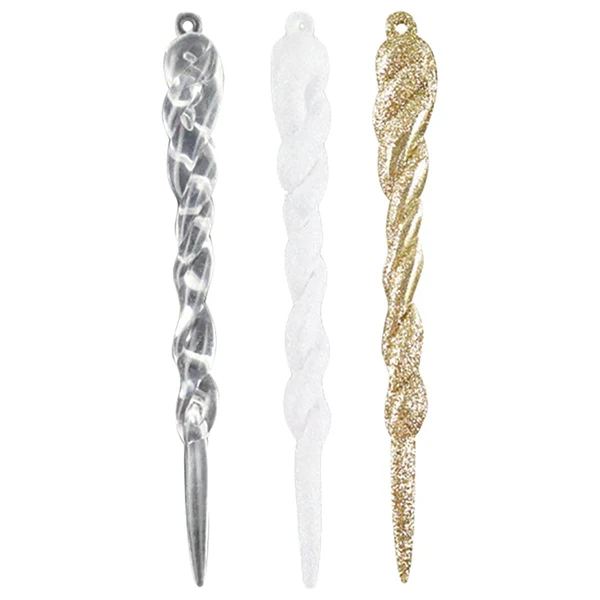 

24Pcs Christmas Icicle Ornament DIY Party Hanging Xmas Tree Decor Supplies PAK55