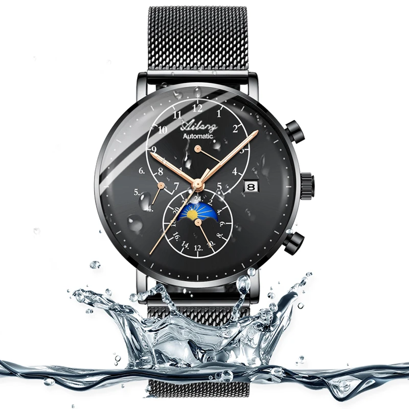AILANG 2022 Fashion Men's Business Watch New 50M Waterproof Calendar Men Automatic Mechanical Luxury Personality Luminous Watch