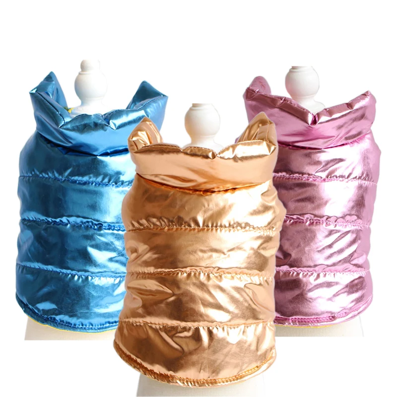 

Winter Dog Jacket Metal Wind Vest Chihuahua Clothes For Small Dogs Cotton Padded Warm Pet Clothes For Yorshires roupa cachorro