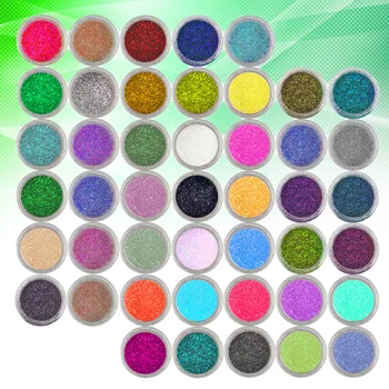 

45 Colors Nail Glitter Powder Eyeshadow Makeup Nail Art Pigment Glitter Dust Powder Set (Random Color)