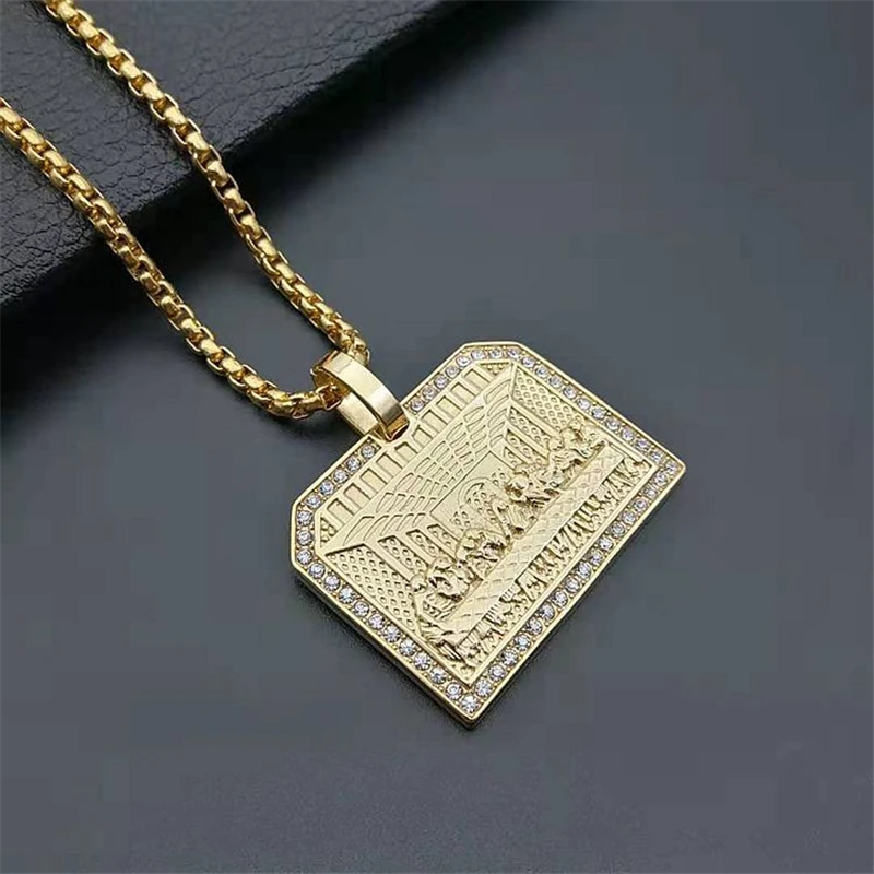 

2020 Cute Gold Color Stainless Steel Chain Necklaces Fashion Jewelry Punk Style The Last Supper Pendant Necklace for Women Party