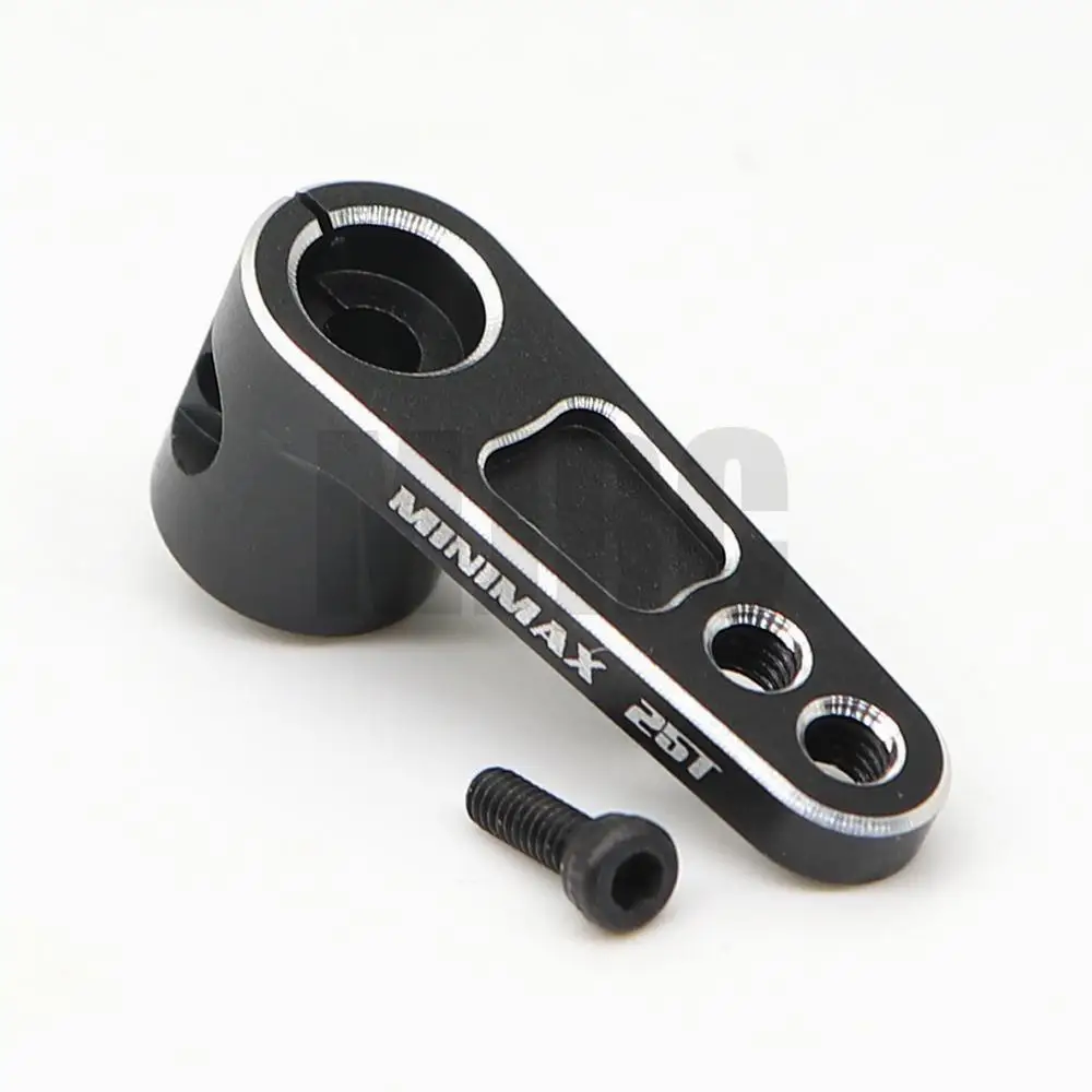 Bras de klaxon servo 25T alliage aluminium pour voiture RC - Noir/Rouge
