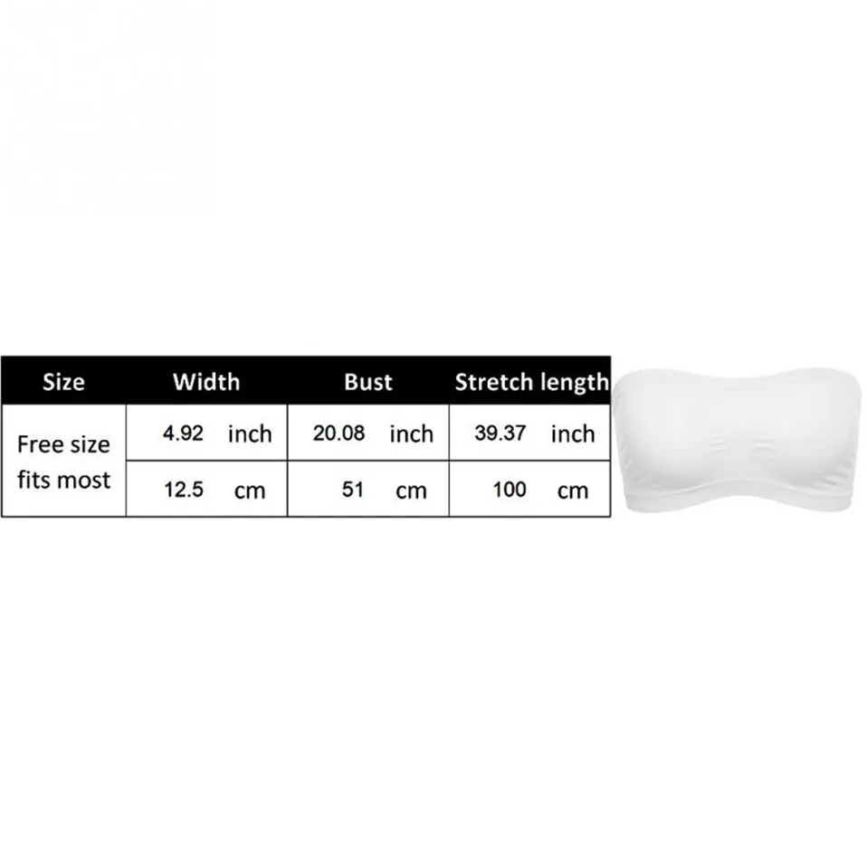 Women Tube Tops Women Lady Tube Top Bra Bandeau Underwear Sexy Wrapped Chest Strapless Lstry Girls Breathable Stretch Layer Seamless Crop Tops